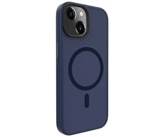 Dėklas Evelatus hibrīdā MagSafe maciņš iPhone 15 divslāņu PC + TPU ar iebūvētu magnētisko gredzenu triecienizturīga dizaina tumši zilā krāsā