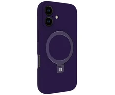 Evelatus iPhone 16 Premium MagSafe ar statīvu Soft Touch Silikona Vāciņš Purpura