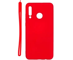 Evelatus Huawei P30 Lite Soft Touch Silikoninis dėklas with Strap Raudona