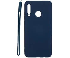 Evelatus Huawei P30 Lite Soft Touch Silikoninis dėklas with Strap Dark Mėlyna