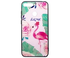 Dėklas Evelatus Huawei Y6 2018 Picture Glass Case Flamingo Party