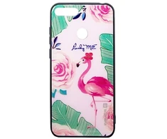 Dėklas Evelatus Huawei Y6 2018 Picture Glass Case Flamingo Party