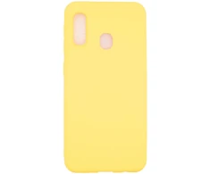 Evelatus Samsung A20e Soft Touch Silikoninis dėklas with Strap Geltona
