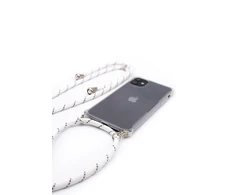 Dėklas Evelatus Samsung A30s Case with rope Baltas Stripes Transparent