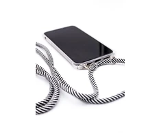 Dėklas Evelatus Samsung A40 Case with rope Juodas Stripes Transparent