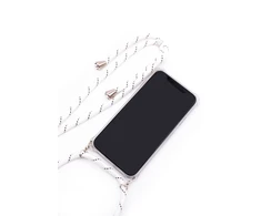 Dėklas Evelatus Samsung A50s Case with rope Baltas Stripes Transparent