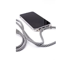 Dėklas Evelatus Samsung A70 Case with rope Juodas Stripes Transparent