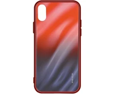 Evelatus Samsung Galaxy A70 Vanduo Ripple Gradient Color Anti-Explosion Tempered Glass Case Gradient Raudona-Juodas