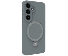Back cover Evelatus Samsung Galaxy S25 Premium Magnetic with Stand Soft Touch Silikoninis dėklas Sidabrinis