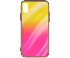Evelatus Samsung Galaxy A50 Vanduo Ripple Full Color Electroplating Tempered Glass Gradient Geltona-Rožinė