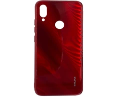 Evelatus Xiaomi Note 7 Vanduo Ripple Full Color Electroplating Tempered Glass Case Raudona