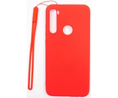 Evelatus Xiaomi Xiaomi Redmi Note 8 / Redmi Note 8 2021 Soft Touch Silikoninis dėklas with Strap Raudona