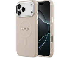 Guess PU Saffiano MagSafe dėklas skirtas Apple iPhone 17 Pro Max rožinės spalvoa