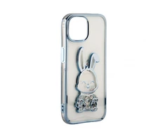 iLike Tylny pokrowiec Apple iPhone 15 Pro Silikoninis dėklas Print Desire Rabbit Mėlyna ILIAPP15PPDRPBL