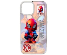 iLike Galinis dangtelis Apple iPhone 15 PC Silikoninis dėklas Spider Boy ILIAPP15PSSB