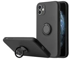 Dėklas iLike Apple IPHONE 14 PRO MAX SILICONE RING Juodas