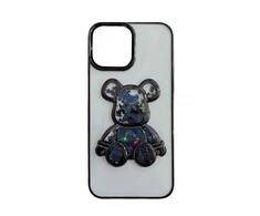 iLike Apple iPhone 13 Silikoninis dėklas Print Desire Bear Juodas