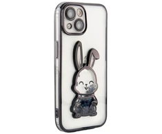 iLike Tył pokrowca Apple iPhone 13 Silikoninis dėklas Print Desire Rabbit Juodas ILIAPP13PDRB