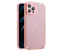Dėklas iLike Apple IPHONE 12 PRO MAX ARMOR GLITTER CASE Rožinė