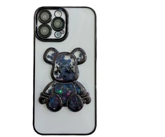 iLike Tylny pokrowiec Apple iPhone 15 Pro Silikoninis dėklas Print Desire Bear Juodas ILIAPP15PPDBB