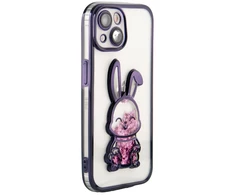 iLike Tylny pokrowiec Apple iPhone 14 Silikoninis dėklas Print Desire Rabbit Violetinė (ILIAPP14PDRP)