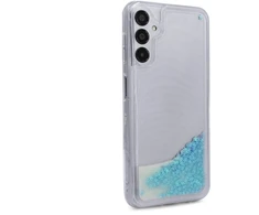 iLike Tylny pokrowiec Samsung Galaxy A14 5G Silikoninis dėklas Vanduo Glitter Mėlyna ILISAMA14SWGB
