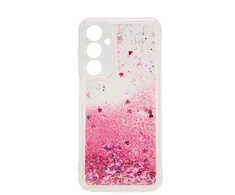 iLike Tył pokrywy Samsung Galaxy A15 Silikoninis dėklas Vanduo Glitter Rožinė ILISAMA15WGP