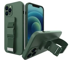iLike Hurtel Rope dėklas su dirželiu skirtas Samsung Galaxy A22 5G, tamsiai žalias
