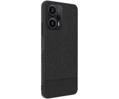 „iLike“ dėklas Xiaomi Redmi Note 12 / Poco X5 plastikinis odinis galinis dangtelis Juodas (ILIXIARN12LBL)