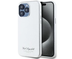 Karl Lagerfeld Grained PU Hotel RSG dėklas telefonui Apple iPhone 15 Pro Max pilkos spalvos