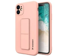 Wozinsky silikoninis dėklas su stovu iPhone 12 dėklas su atrama ir stovas rausvas