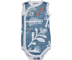 Cocoon Sale! Lodger Romper Botanimal cotton sleeveless bodysuit Ocean 68 cm RF 074_68