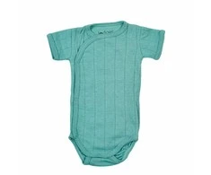 Akcija! Lodger Romper Solid kokvilnas bodijs ar īsām piedurknēm Duty turquoise 68cm RFS 081_68