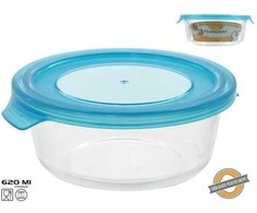 Apvali stiklinė pietų dėžutė 620 ml, 6 x 17 x 15,5 cm, KITCHEN&amp;GO