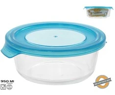 Apvali stiklinė pietų dėžutė 950 ml, 7 x 19,2 x 17,6 cm, KITCHEN&amp;GO