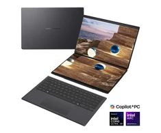 Nešiojamas kompiuteris Asus | Zenbook Duo UX8407AA-SN066W | Moher Gray | 14 ” | OLED | Jutiklinis ekranas | 2.8K | 2880 x 1800 pikselių | 144 Hz | Anti-Reflective | Intel Core Ultra X9 | 378H | 32 GB | LPDDR5X | Solid-state drive capacity 2000 GB | Intel Arc Graphics | Windows 11 Pro | 802.11be | Bluetooth versija 5.4 | Klaviatūros kalba: US international | Klaviatūros apšvietimas | Garantija 24 mėn. | Baterija warranty 12 mėn.