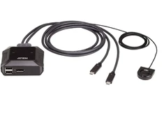 ATEN 2-Port USB-C 4K DisplayPort KVM Switch with Remote Port Selector