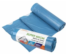 „Simple Solution“ šiukšlių maišai su užveržimo juosta 120 l / 10 gab. LDPE mėlyna 25 x 7 x 7 (modelis 10714)
