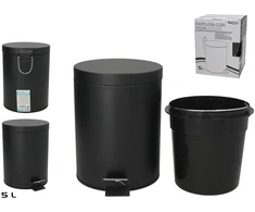 Šiukšliadėžė Ozer Šiukšliadėžė su pedałem 5 l juoda 26.00 x 20.50 x 27.00 BATH&amp;GO
