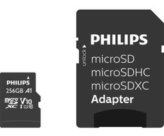 „Philips Ultra Speed Micro SDXC“ 256 GB, 10 klasės UHS-I/U1 A1 V10 (FM25MP45B/00) kortelė