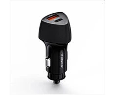 Įkroviklis Usams Ładowarki Veger CC50 Rigorous PD38W (1A1C) car charger Juodas