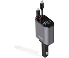 AutoSky automobilinis įkroviklis 4 viename su USB-C ir Lightning, 100 W, ARCC-101