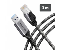 AXAGON ADE-AM30 USB-A 5 Gbps – Gigabit Ethernet adapteris su integruotu CAT6 RJ-45 tinklo kabeliu (3 m), Asix AX88179B