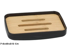 Bambukinė muilinė, juoda, 7.60 x 12.00 x 2.50, BATH&amp;GO