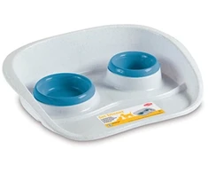 Stefanplast Dubenėliai gyvūnų maistui su laikikliu 46x35x11cm Mėlyna/Balta