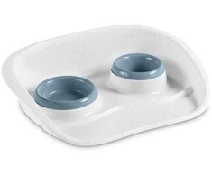 Dubenėliai gyvūnų maistui su laikikliu 46x35x11cm pilka/balta spalva STEFANPLAST