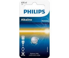 Baterija PHILIPS LR44/LR1154 minicell šarminė 1 vnt. lizdinėje pakuotėje