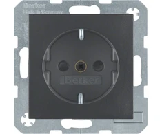 Berker 47231606, F tipas, antracito spalvos, termoplastinis, IP20, 250 V, 16 A