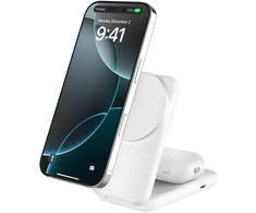 Bezvadu lādētājs Belkin UltraCharge 25w Qi2 2in1 Magnetic Charger plus USB-C Baltas 745883921980 WIZ039kqWH (745883921980)