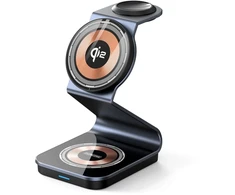 Įkroviklis Duzzona Wireless charger Duzzona W21 3-in-1 15W Wireless Charging Stand Phone Earphone Watch Charger (Qi2 Certified) Transparent 6